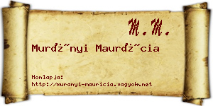 Murányi Maurícia névjegykártya